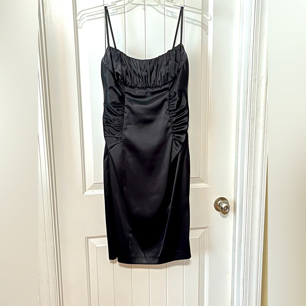 Black Satin Cocktail Dress